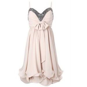 FRENCH CONNECTION A-line, beaded flowy dress